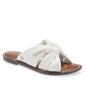 NWT Sam Edelman White Knot Slide Sandals